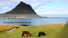  Presentation with iceland - Slide deck enhanced with kirkjufell mountain in iceland europe background and a light blue colored foreground