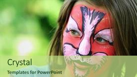  Presentation with tiger - Colorful slides enhanced with kisan - young girl with face painted backdrop and a mint green colored foreground