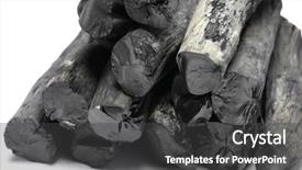  Presentation with charcoal - PPT layouts with kishu binchotan japanese traditional white charcoal isolated on white background background and a dark gray colored foreground