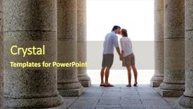  Presentation with couple kiss - Amazing PPT layouts having kiss at a memorial backdrop and a  colored foreground