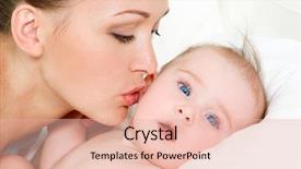  Presentation with mother love - Beautiful presentation featuring kiss love - closeup faces of young happy backdrop and a lemonade colored foreground