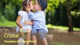  Presentation with kiss - PPT layouts featuring kiss love - hugging kids background and a violet colored foreground