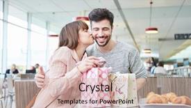  Presentation with thanks you - Beautiful slides featuring kisses her boyfriend and thank backdrop and a soft green colored foreground