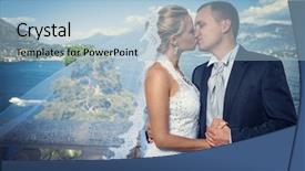  Presentation with married couple - PPT theme having kissing a married couple in a landscape background and a light blue colored foreground