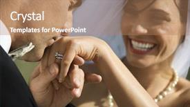  Presentation with bride - Presentation theme with kissing hand of female bride background and a coral colored foreground