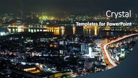  Presentation with city japan - Audience pleasing slide set consisting of kitakyushu-city-in-japan backdrop and a wine colored foreground