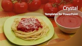  Presentation with pasta sauce - Beautiful slide set featuring kitche - creamed tomatoes sauce pasta tomato backdrop and a tawny brown colored foreground