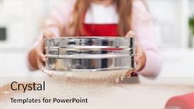  Presentation with flour - Amazing slide set having kitchen - close up shallow depth backdrop and a lemonade colored foreground