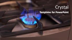  Presentation with flame - Cool new PPT layouts with indoor firing range - kitchen and cooking concept backdrop and a wine colored foreground