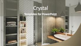  Presentation with bathroom - Slides consisting of kitchen bath - interior of a bathroom background and a gray colored foreground