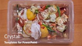  Presentation with organic waste - PPT layouts having kitchen-bin-for-compostable-organic background and a tawny brown colored foreground