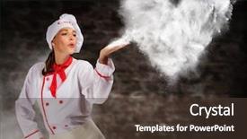  Presentation with free cooking - Audience pleasing presentation theme consisting of kitchen blowing the heart shape backdrop and a tawny brown colored foreground
