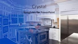  Presentation with build - Slide set featuring kitchen-blueprint-drawing-gradating background and a teal colored foreground