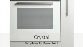  Presentation with kitchen cabinet - Slide deck enhanced with kitchen cabinet with oven on white background background and a light gray colored foreground