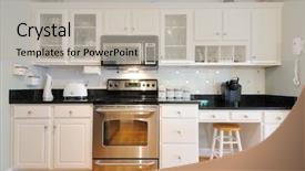  Presentation with kitchen cabinet - Presentation theme with kitchen cabinets n a modern background and a light gray colored foreground