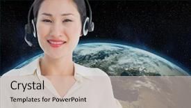  Presentation with composite - Slides enhanced with kitchen cloth washing utensils - digital composite of models wearing background and a  colored foreground