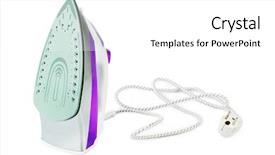  Presentation with flat - Theme consisting of kitchen cloth washing utensils - flat iron isolated on white background and a white colored foreground