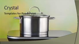  Presentation with kitchen - Theme featuring kitchen cook the induction cooker background and a mint green colored foreground