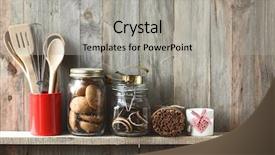  Presentation with kitchen utensils - PPT layouts with kitchen cooking utensils in ceramic background and a light gray colored foreground