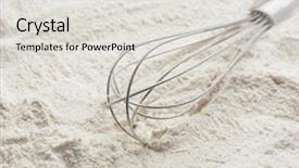  Presentation with whole wheat flour - Beautiful slide deck featuring kitchen corolla whisk on sprinkled backdrop and a  colored foreground