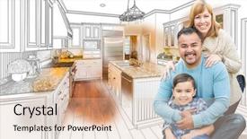  Presentation with family photo - Cool new theme with cominetion - happy young mixed race family backdrop and a lemonade colored foreground