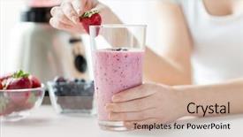  Presentation with healthy food - Presentation design featuring kitchen eco - healthy eating cooking vegetarian food background and a coral colored foreground