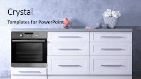  Presentation with kitchen furniture - Audience pleasing theme consisting of modern kitchen furniture against grey backdrop and a light blue colored foreground