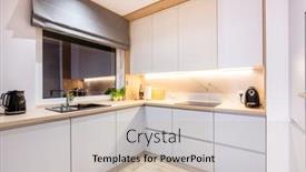  Presentation with kitchen furniture - Colorful presentation design enhanced with kitchen-furniture-in-a-modern backdrop and a mint green colored foreground