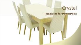  Presentation with kitchen furniture - Slide set consisting of kitchen furniture set isolated under the white background background and a cream colored foreground