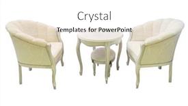  Presentation with kitchen furniture - Colorful presentation enhanced with kitchen furniture set isolated under the white background backdrop and a white colored foreground