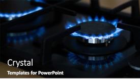  Presentation with gas - Presentation with kitchen-gas-cooker-with-burning background and a  colored foreground