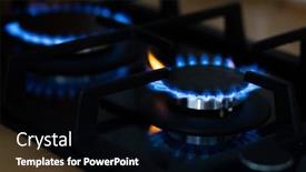  Presentation with gas - Slides consisting of kitchen-gas-cooker-with-burning background and a  colored foreground
