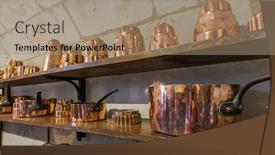  Presentation with kitchen - PPT theme having kitchen-in-chenonceau-castle-loire background and a coral colored foreground