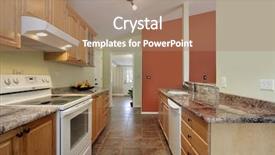  Presentation with counters - Theme enhanced with kitchen in contemporary home with granite counters background and a coral colored foreground