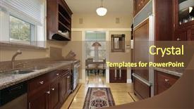  Presentation with refrigerator - Theme consisting of kitchen in luxury home with wood paneled refrigerator background and a tawny brown colored foreground