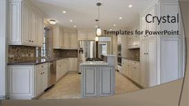  Presentation with kitchen cabinet - Theme having kitchen in new construction home background and a light gray colored foreground