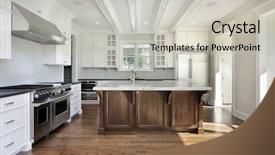  Presentation with new home sales - PPT layouts featuring kitchen in new construction home background and a light gray colored foreground