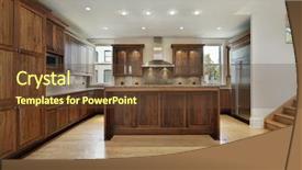  Presentation with kitchen cabinet - Presentation theme having kitchen in new construction home background and a tawny brown colored foreground