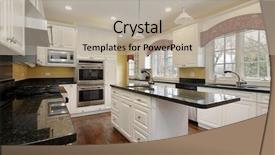  Presentation with kitchen - Presentation theme consisting of kitchen in remodeled home background and a mint green colored foreground