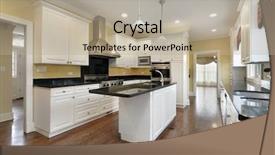  Presentation with kitchen - Presentation theme featuring kitchen in remodeled home background and a mint green colored foreground