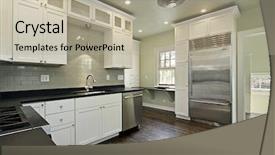  Presentation with kitchen remodeling - Theme featuring kitchen in remodeled home background and a mint green colored foreground