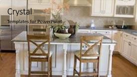  Presentation with kitchen design - Slide deck featuring kitchen-interior-design background and a coral colored foreground