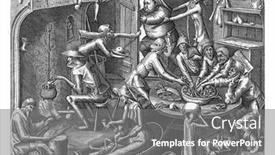  Presentation with woman child - Colorful presentation design enhanced with kitchen-interior-with-skinny-people backdrop and a gray colored foreground