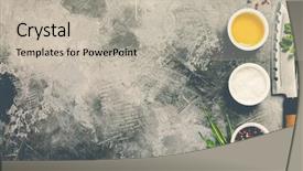  Presentation with thai food kitchen - Beautiful presentation design featuring kitchen knife and spices flat backdrop and a  colored foreground