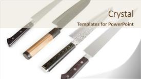  Presentation with knives - PPT theme having carbon metal - set of new and used background and a cream colored foreground