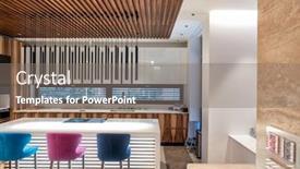  Presentation with kitchen design - PPT layouts enhanced with kitchen-modern-design-with-custom background and a gray colored foreground