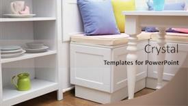  Presentation with interior - Slides featuring kitchen-nook-in-modern-interior background and a soft green colored foreground