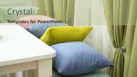  Presentation with interior - Audience pleasing theme consisting of kitchen-nook-in-modern-interior backdrop and a mint green colored foreground