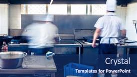  Presentation with chinese restaurant - Slide deck having kitchen-of-a-chinese-restaurant background and a ocean colored foreground