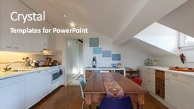  Presentation with dining table - Amazing presentation theme having kitchen of a loft old wooden dining table backdrop and a gray colored foreground